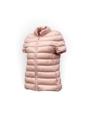 Martha Stewart Light Pink Short-Sleeve Quilted Puffer Vest